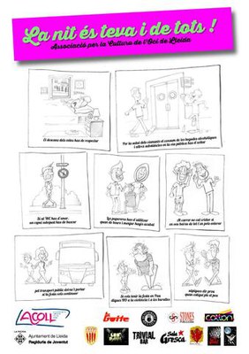 Imatge de l'Auca de l'ACOLL que promou l'oci nocturn responsable..