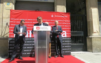 L'alcalde de Lleida, en un moment de la seva intervenció..