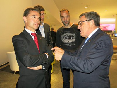 Àngel Ros i Ivan Tibau, en el sopar de gala de la 23 Diada del Tennis Lleidatà a la Llotja.