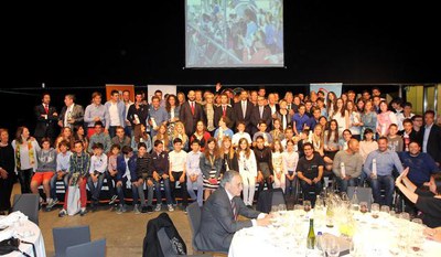 Els guardonats en la festa del tennis lleidatà.
