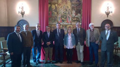 L'alcalde Àngel Ros ha rebut oficialment Federico Mayor Zaragoza al Palau de la Paeria..
