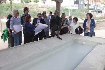 Fotografia de les obres de la Plaça de la Dona Treballadora de Magraners.