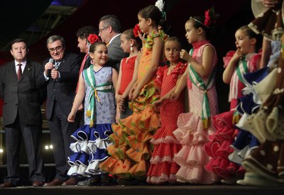 L'alcalde, a la Feria de Abril de Lleida.