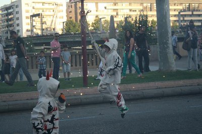 Correfoc infantil amb les colles infantils dels Diables de Lleida i la dels Diables Cagarrieres de Cambrils.