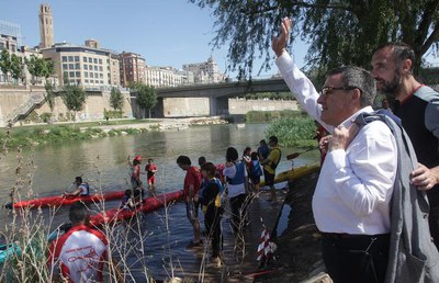 Àngel Ros i Txema Alonso, en la primera jornada de portes obertes del piragüisme.