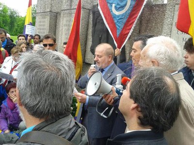 El cap de l'oposició, en un moment de la seva intervenció a l'homenatge..