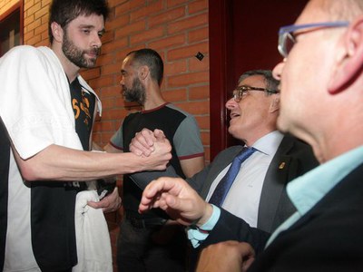 El paer en cap ha felicitat els jugadors de l'Actel Força Lleida per haver lluitat fins al final en les semifinals de la promoció d'ascens.