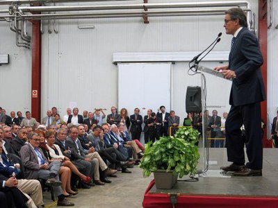 Àngel Ros, en la celebració dels 35 anys d'Indulleida, amb el president Mas.