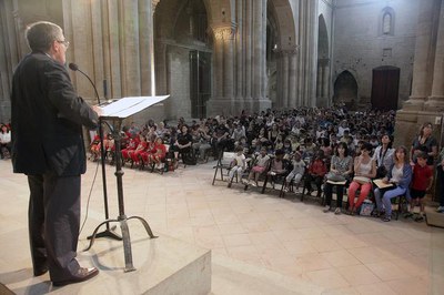 L’alcalde de Lleida ha presidit l’acte de cloenda i ha felicitat les escoles participants per implicar-se en aquest programa formatiu.