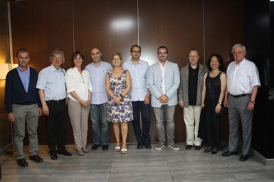 El jurat del concurs, ahir a la nit, amb la tinenta d'alcalde Montse Parra..