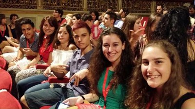 Part de l'elenc de La inestable 21, al lliurament de premis d'avui..