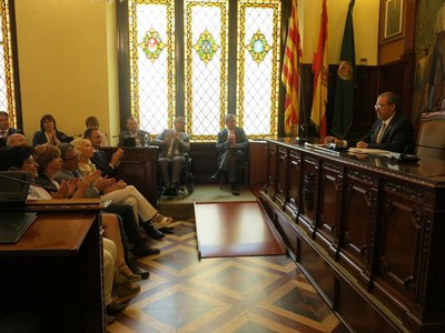 L’alcalde de Lleida felicita Joan Reñé, escollit de nou president de la Diputació de Lleida.