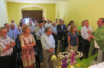 Missa i dinar de la comunitat de regants de Pinyana en la Festa de l'Aigua, amb motiu de Sant Salvador.