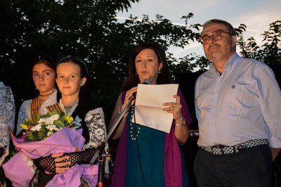 La pregonera ha fet un repàs de les seves vivències al barri, tot reflectint la seva evolució des dels anys 60 fins l'actualitat..