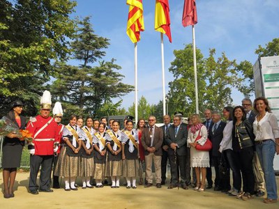 Diversos membres de la Corporació Municipal, encapçalada per l'alcalde Ros, al Dia de la Ciutat, a la Fira de Sant Miquel.
