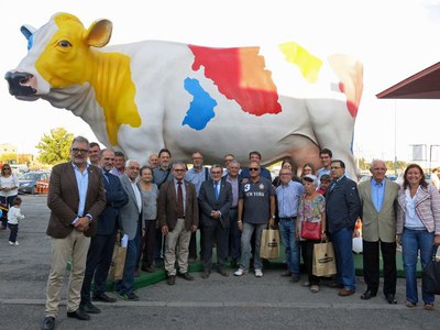 Visita, encapçalada per l'alcalde Ros, a la Fira de Sant Miquel de Lleida, aquesta tarda.