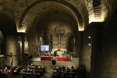 L'església de Sant Llorenç de Lleida, amb nova il·luminació.