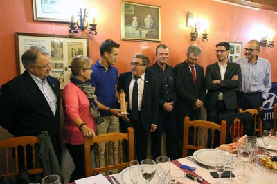 Àngel Ros ha saludat amb diversos regidors de la Paeria l'excampió del món de ral·lis, Dani Sordo.