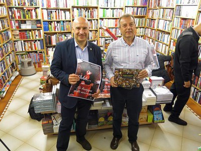 Rafael Peris i Ramon Caselles, en la presentació de la ruta La Botiga dels Secrets de Turisme de Lleida.