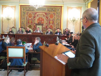 Intervenció de la Federació d’Associacions de Veïns durant el Ple Extraordinari celebrat avui.