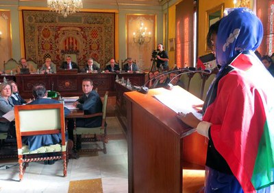 S’han debatut 11 mocions al ple municipal, 4 d’elles promogudes per entitats. A la foto, la de l'Associació de Joves solidaris en Acció, l'Associació….