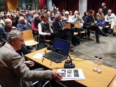 Un moment de la conferència a Lleida d'un referent en l'arquitectura internacional..