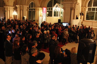 El públic que s'ha reunit avui al MNAC, en la inauguració de la mostra..