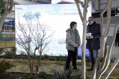 Exposició sobre el projecte de la Paeria dels boscos urbans a la Fira Natura..