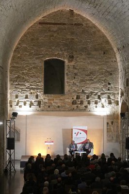 Conferència de l'alcalde Ros a la Seu Vella, organitzada pel CPC a Lleida.