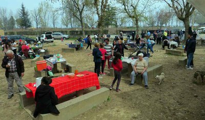 Des de bon matí, les famílies van anar al parc municipal a buscar el millor indret per dinar.
