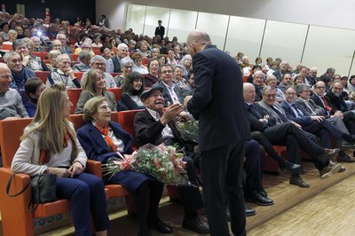 Xavi Coral ha estat el mantenidor de l'acte commemoratiu de l'Obra Social "la Caixa", a la Llotja de Lleida.