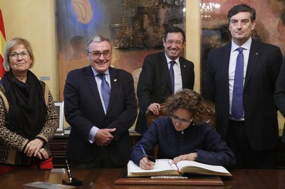 Recepció institucional a la Consellera d'Ensenyament de la Generalitat de Catalunya.