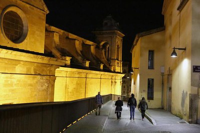 Un dels grups voluntaris, en el recompte de persones sense llar a Lleida.