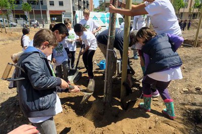 Uns 125 nens i nens han participat en la plantada.