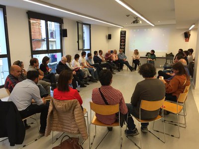Imatge d'arxiu. Reunió dels membres del projecte NitsQ Lleida, un projecte de la Paeria que es presentarà a Coïmbra en el marc del Fòrum Internaciona….