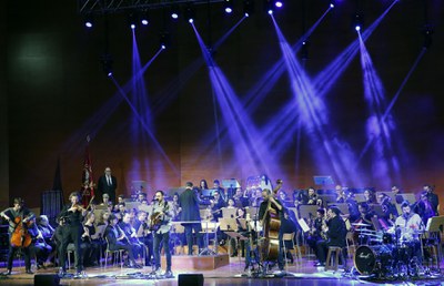 L'alcalde Ros ha assistit al concert de Blaumut i la Banda Simfònica Unió Musical de Lleida.