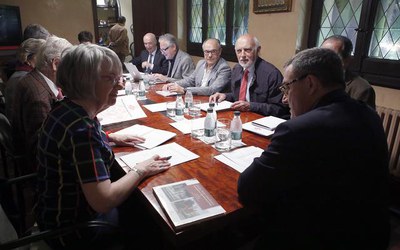 En primer terme, la presidenta de la Fundació, MªElena Oró, i l'alcalde de Lleida, Àngel Ros..