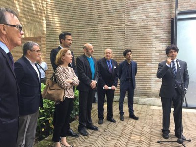 El paer en cap, aquest migdia, en l'obertura del pavelló espanyol a la Biennal de Venècia..