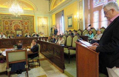 En el Ple Extraordinari sobre el model comercial a la ciutat ha parlat per part dels comerciants de l'Eix Comercial i la Zona Alta Josep Bellera.