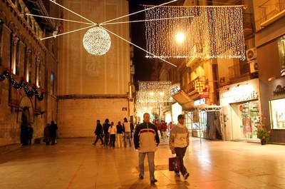 L'Eix il·luminat de Nadal.