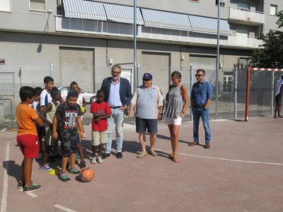 L'alcalde accidental, Fèlix Larrosa, acompanyat de la 1a tinent d'alcalde, Montse Mínguez, han visitat els treballs de millora.