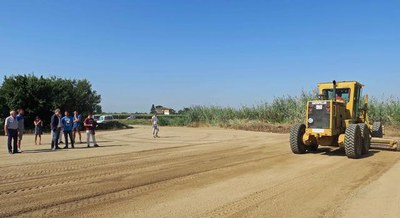 Visita a les obres per condicionar un pàrquing al costat de l'escola Sant Jordi de Lleida.