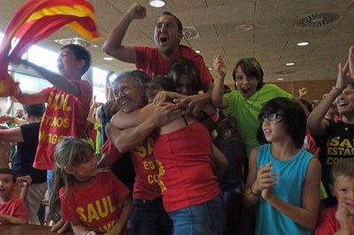 L'eufòria ha esclatat entre els familiars i amics del Saúl al Sícoris Club en saber que ha sumat el bronze als Jocs de Rio en K1 200.