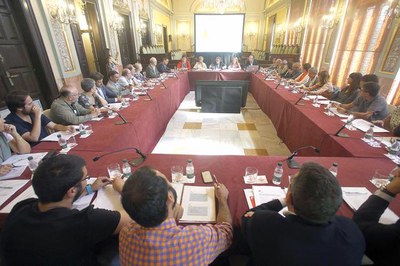 Reunió a Lleida, al Saló de Sessions de la Paeria, del Fòrum de ciutats amb Consell de la Formació Professional.