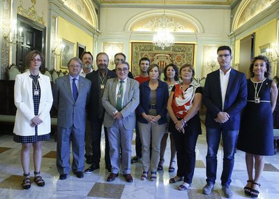 L'alcalde Àngel Ros ha presidit la recepció a Carme Forcadell al Palau de la Paeria..