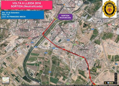 Plànol de la ciutat de la sortida de la tercera etapa, el diumenge.