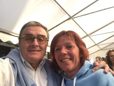 L’alcaldessa de Bausen, Veronique Fontan, amb l'alcalde Ros.