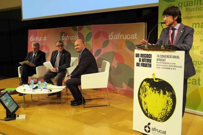 El director d'Afrucat, Manel Simón, ha fet de mantenidor de l'acte d'inauguració.