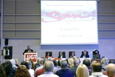 El paer en cap ha posat de relleu el seu agraïment “per la complicitat i la sintonia del sindicat UGT amb Lleida i amb el seu Ajuntament per al desen….