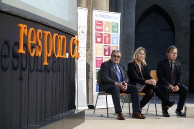 L'alcalde Ros, la consellera Neus Munté i el president de Respon.cat, Josep Santacreu.